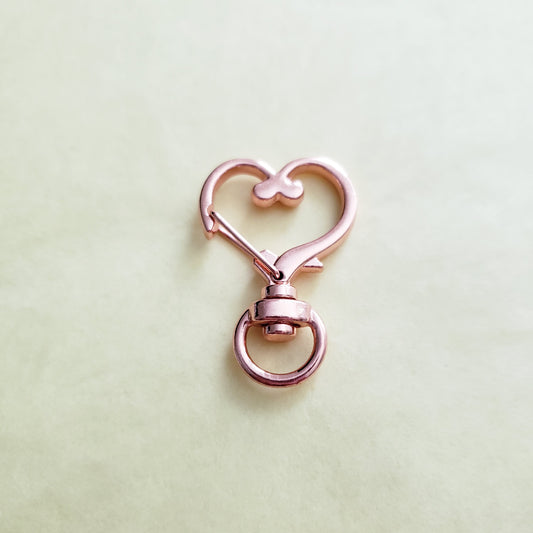 Heart Shaped Swivel Snap Hook (Rose Gold)