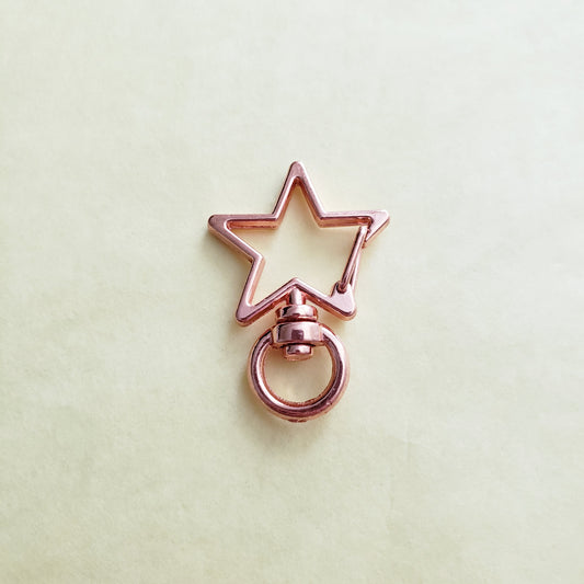 Star Shape Swivel Lobster Claw Clasps (Rose Gold)