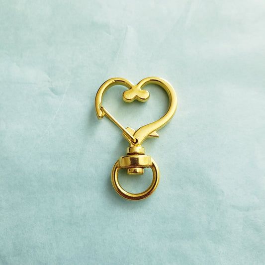 Heart Shaped Swivel Snap Hook (Gold color)