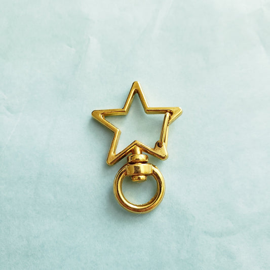 Star Shape Swivel Lobster Claw Clasps (Gold Color)