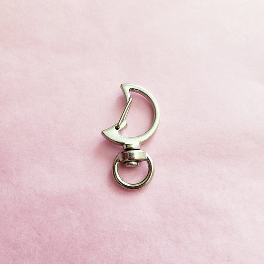 Moon Shaped Swivel Lobster Clasps (Silver)