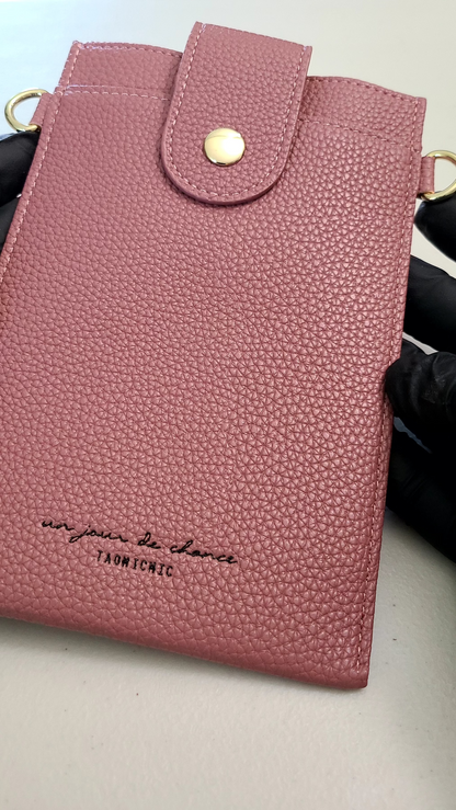"Mauve pink" Cross Shoulder wallet