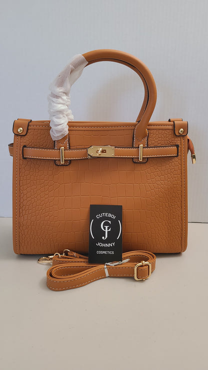 Turn lock Handbag Style #2 (Yellowish Brown)