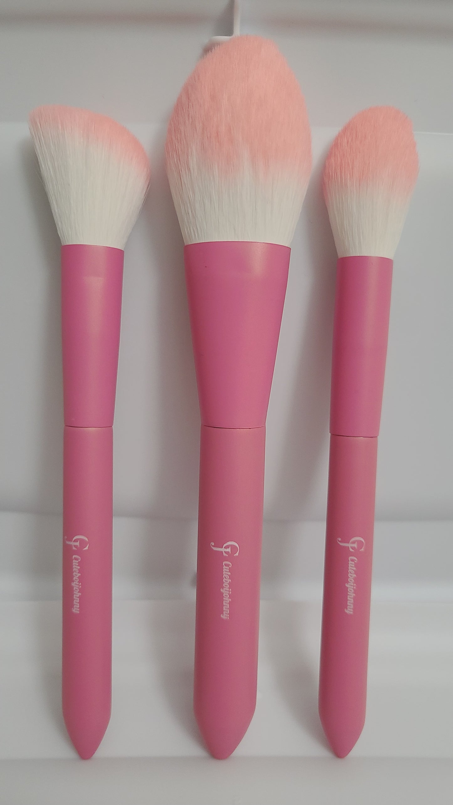 Ombre Mauve Pink tip makeup brushes 8pc