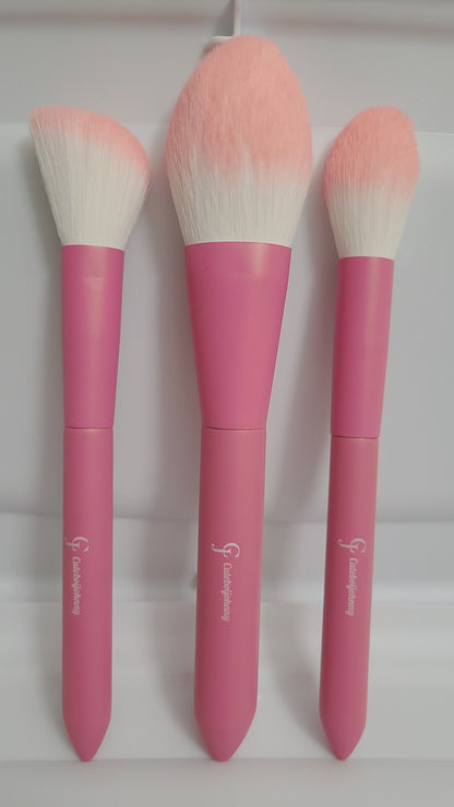Ombre Mauve Pink tip makeup brushes 8pc