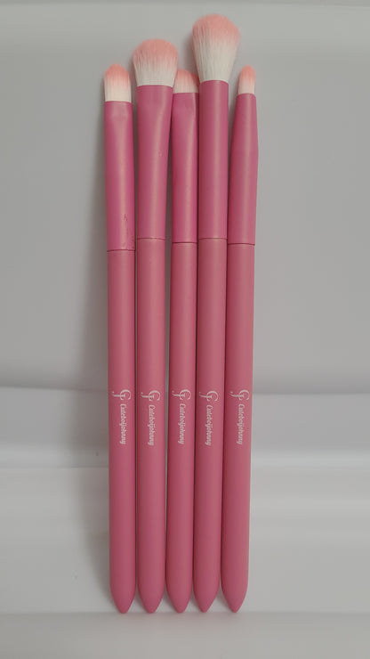 Ombre Mauve Pink tip makeup brushes 8pc